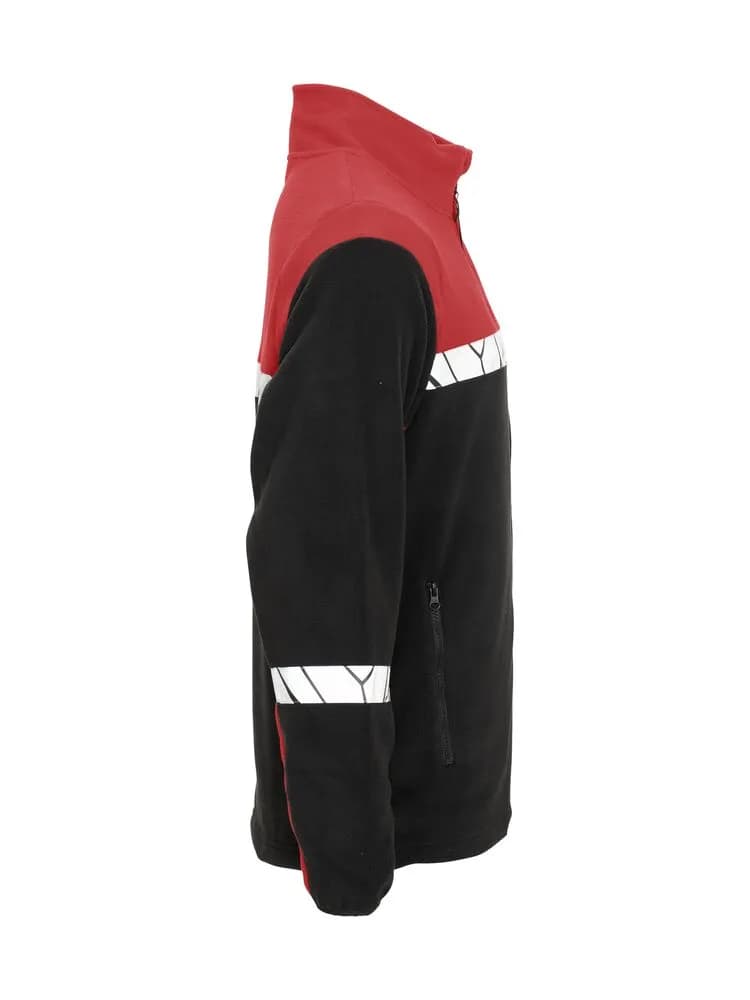 7300 FLEECE JACKE - Schwarz/rot