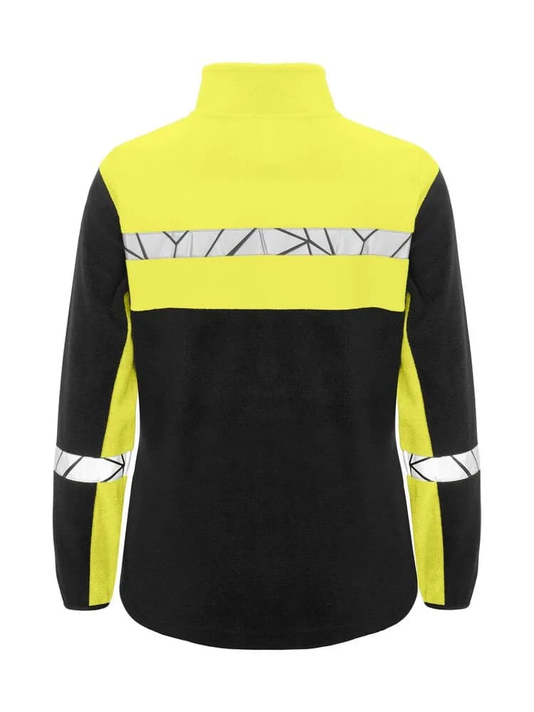 7301 DAMEN FLEECE JACKE - Schwarz/gelb