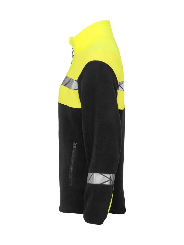 7301 DAMEN FLEECE JACKE - Schwarz/gelb