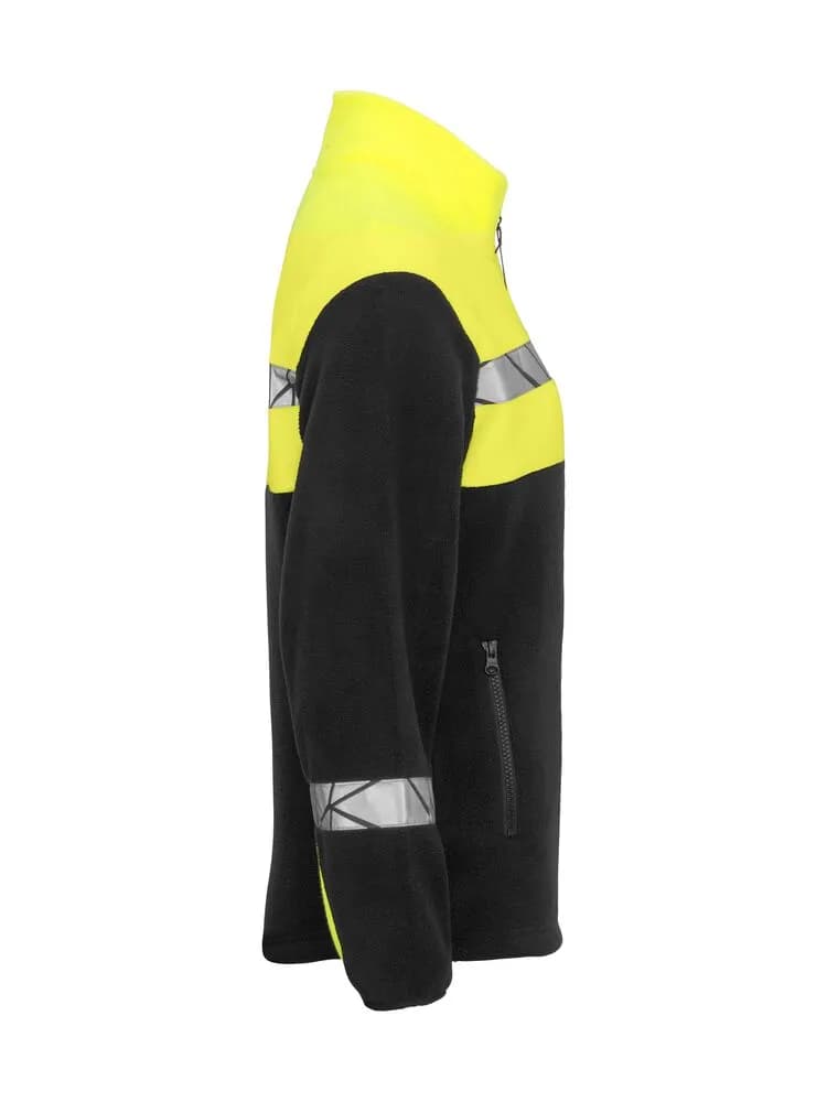 7301 DAMEN FLEECE JACKE - Schwarz/gelb