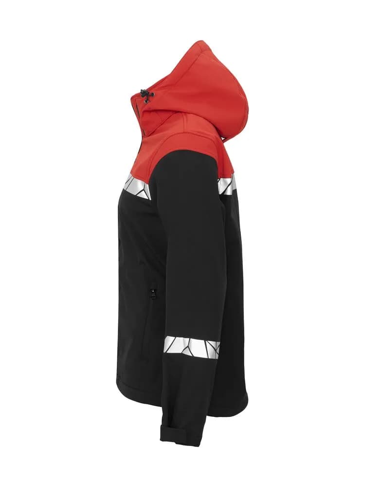 7417 DAMEN SOFTSHELL JACKE - Schwarz/rot