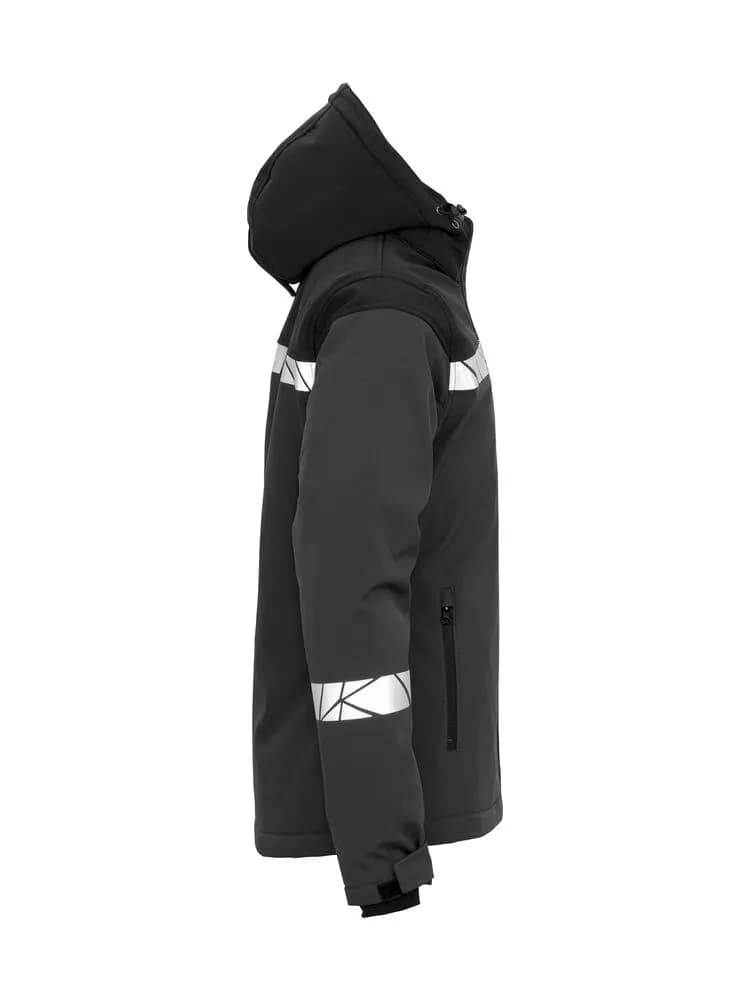 7418 WATTIERTE SOFTSHELL JACKE DAMEN - Grau/schwarz