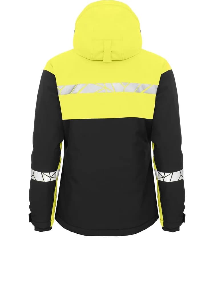 7418 WATTIERTE SOFTSHELL JACKE DAMEN - Schwarz/gelb