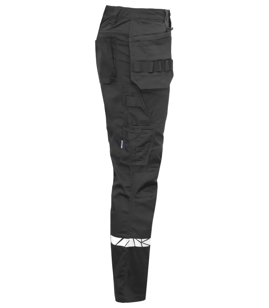 7509 ARBEITSHOSE (Taschen für Knieschutzer + hoher Schutz) - Schwarz/schwarz