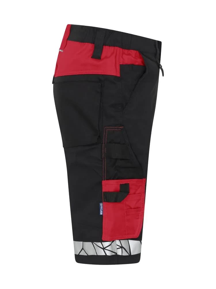 7510 ARBEITSKURZHOSE STRETCH - Schwarz/rot