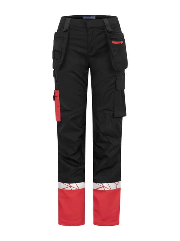 7513 DAMEN ARBEITSHOSE DAMEN - Schwarz/rot