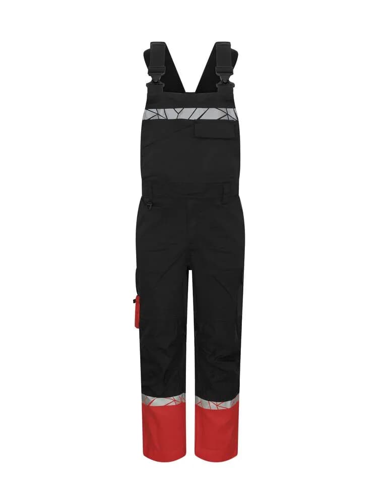 7600 LATZHOSE 9910-HOCHTSICHTBAR - Schwarz/rot