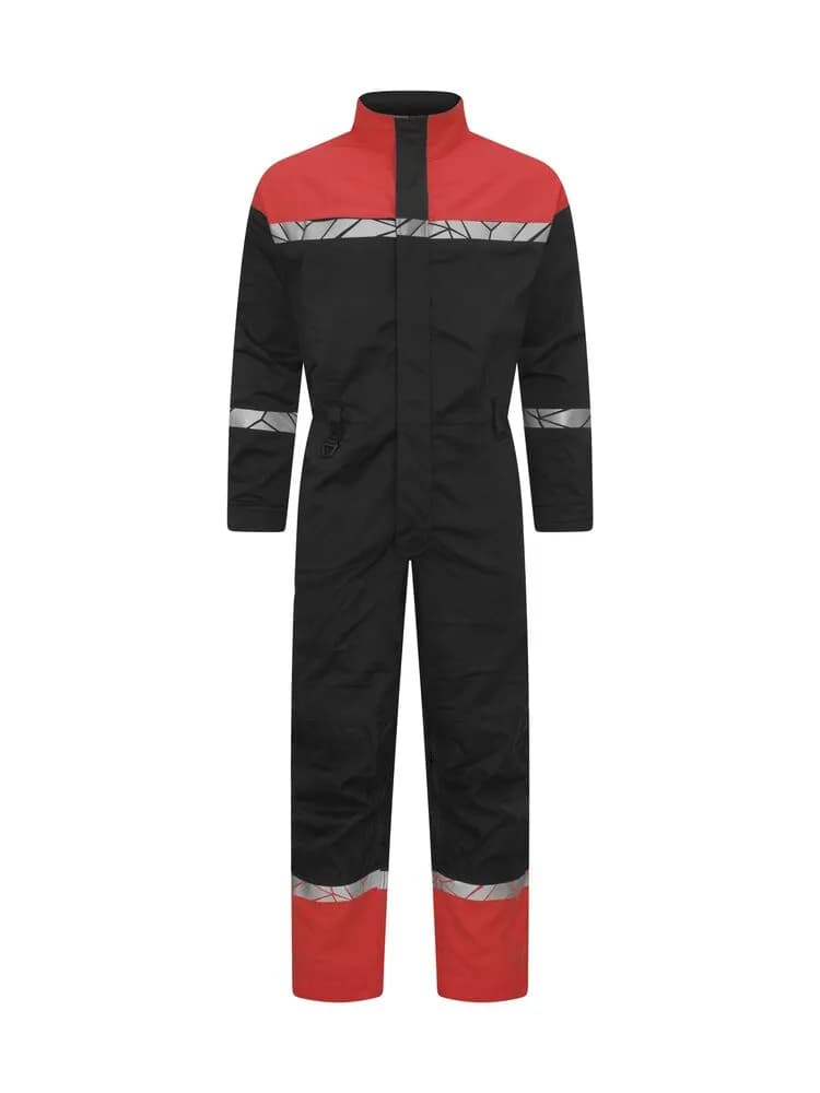 7601 OVERALL 9910-HOCHTSICHTBAR - Schwarz/rot