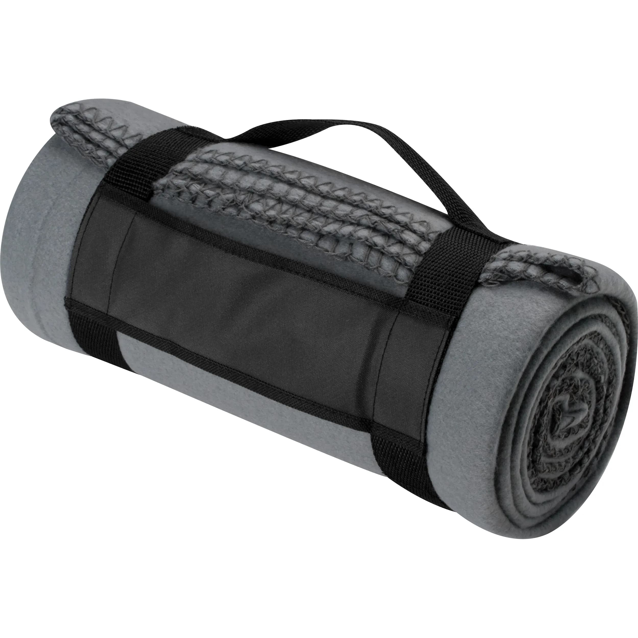 Fleecedecke mit Tragebanderole GIANFRANCO - grau