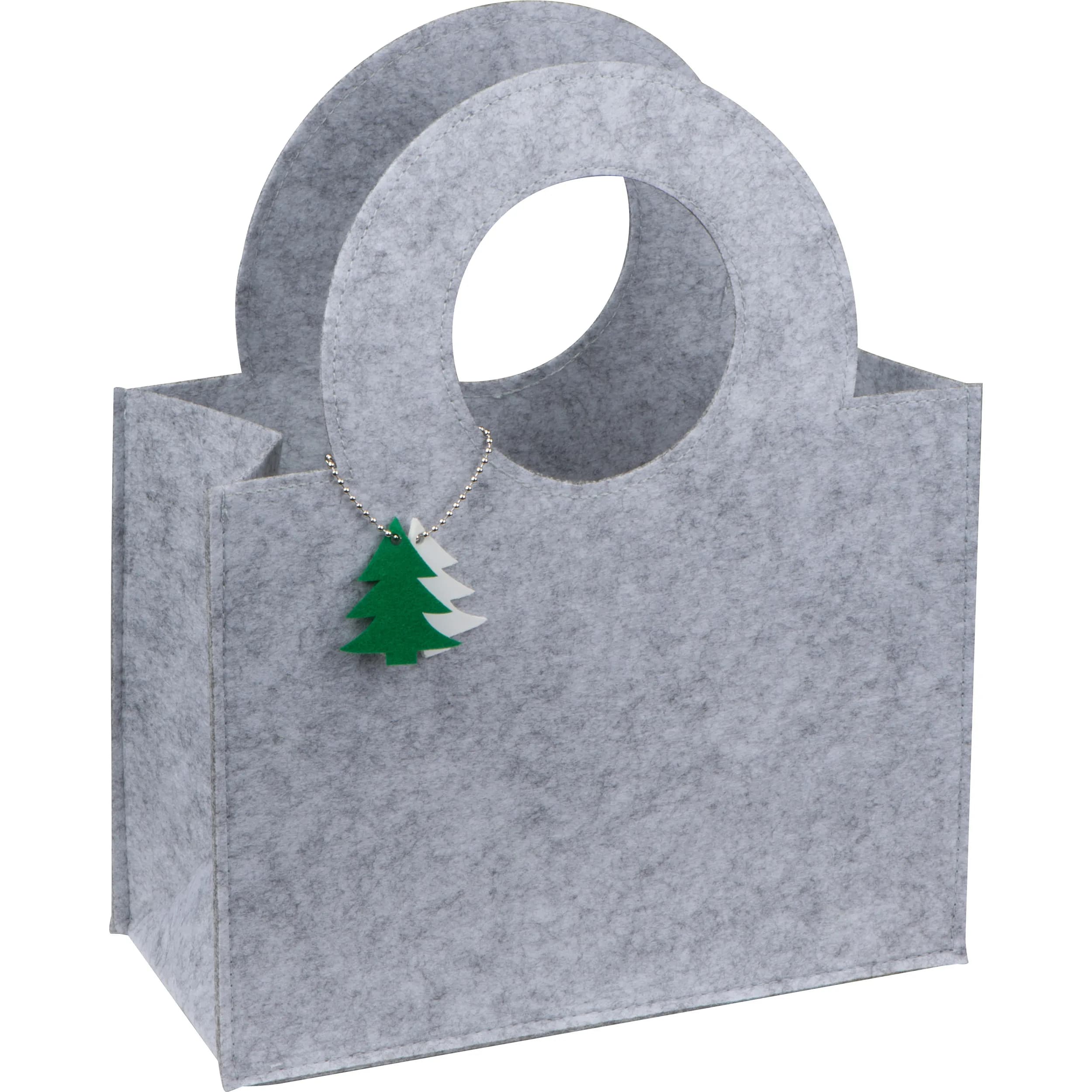 Tasche aus Filz mit Tannenbaumanhänger GENNARO - grau