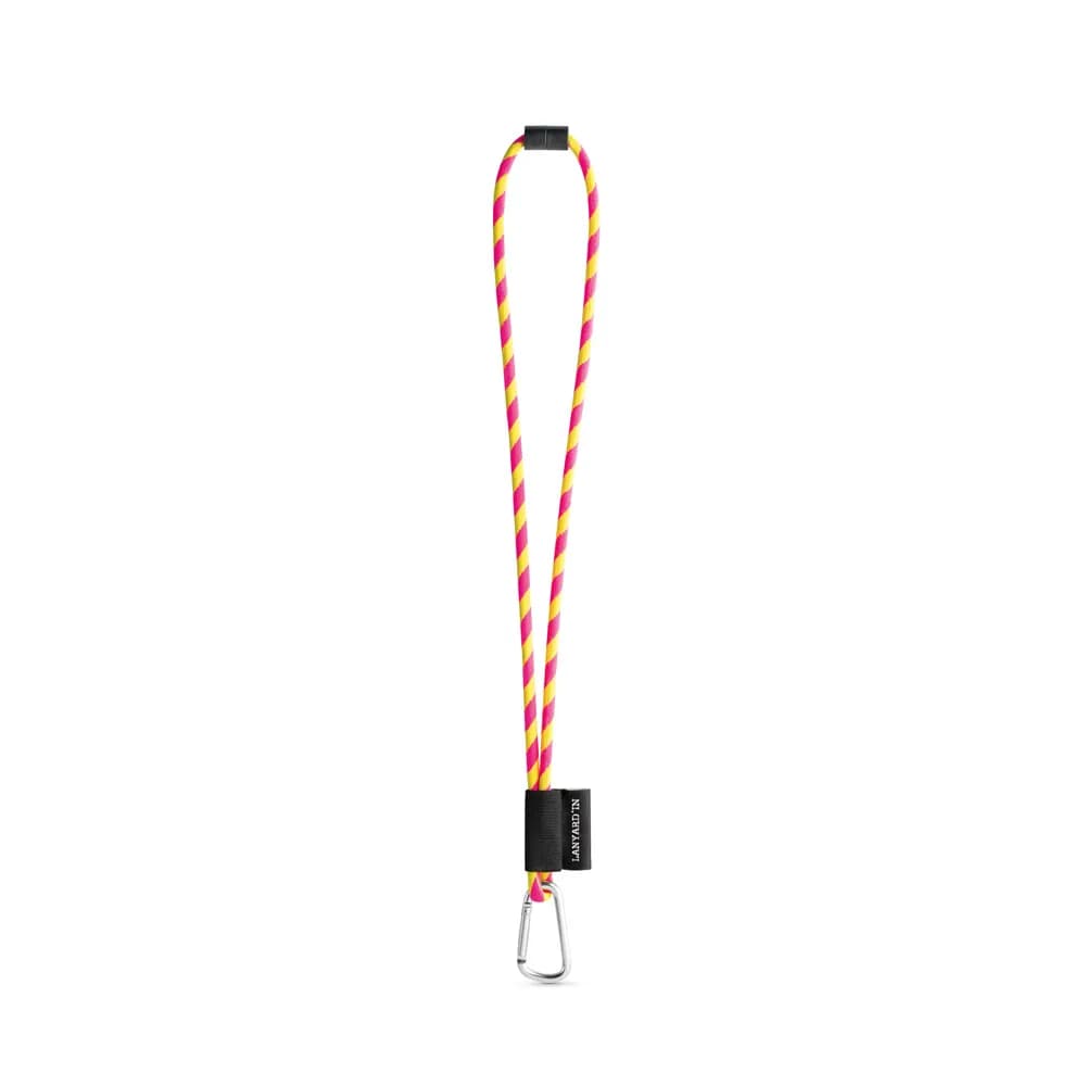 SET Lanyard Tube Long (Ø 7 mm) mit 55 mm D-förmigem Karabiner und Ø 7 mm Sicherheitsverschluss - Gelb Hexachrome