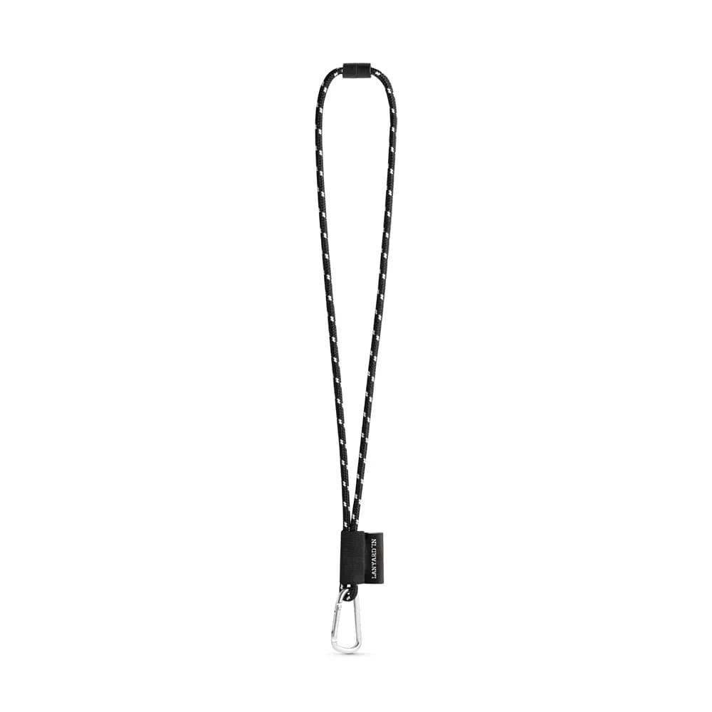 SET Lanyard NAUTIC Long (Ø 7 mm) mit 55 mm D-förmigem Karabiner und Ø 7 mm Sicherheitsverschluss - 75091 - Schwarz