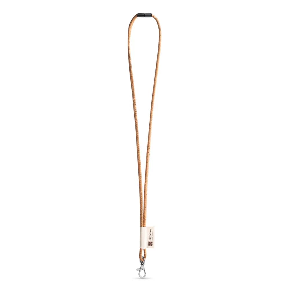 SET Lanyard CORK Long (Ø 5 mm) mit 9 mm Karabinerhaken und Ø 5 mm Sicherheitsverschluss - 75096 - Natur