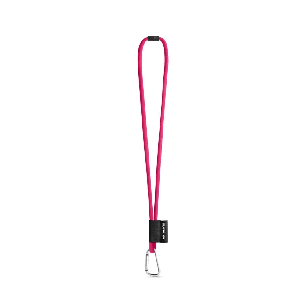 SET Lanyard Tube Long (Ø 7 mm) mit 55 mm D-förmigem Karabiner und Ø 7 mm Sicherheitsverschluss - 312 - Rosa