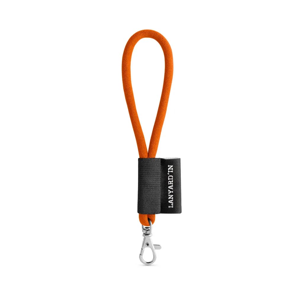 SET Lanyard TUBE Short (Ø 7 mm) mit 9 mm Schnapperkarabiner - Orange Hexachrome