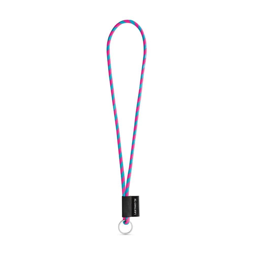 SET Lanyard TUBE Lang (Ø 7 mm) mit Ring Ø 32 mm - Rosa Hexachrome