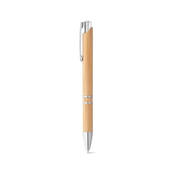 Kugelschreiber aus Bambus mit Clip und Details aus Metall - BETA BAMBOO - Natur