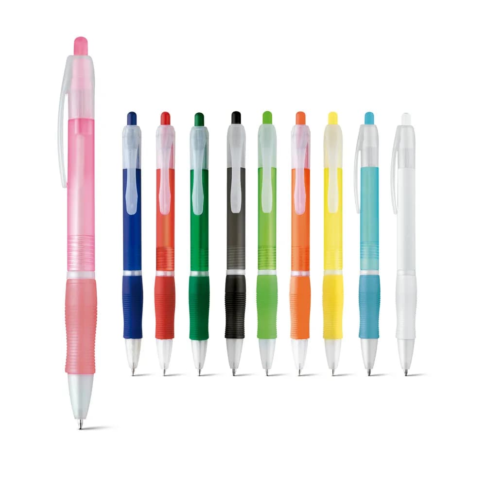 Kugelschreiber aus ABS mit Gummigriff - SLIM BK - Schwarz