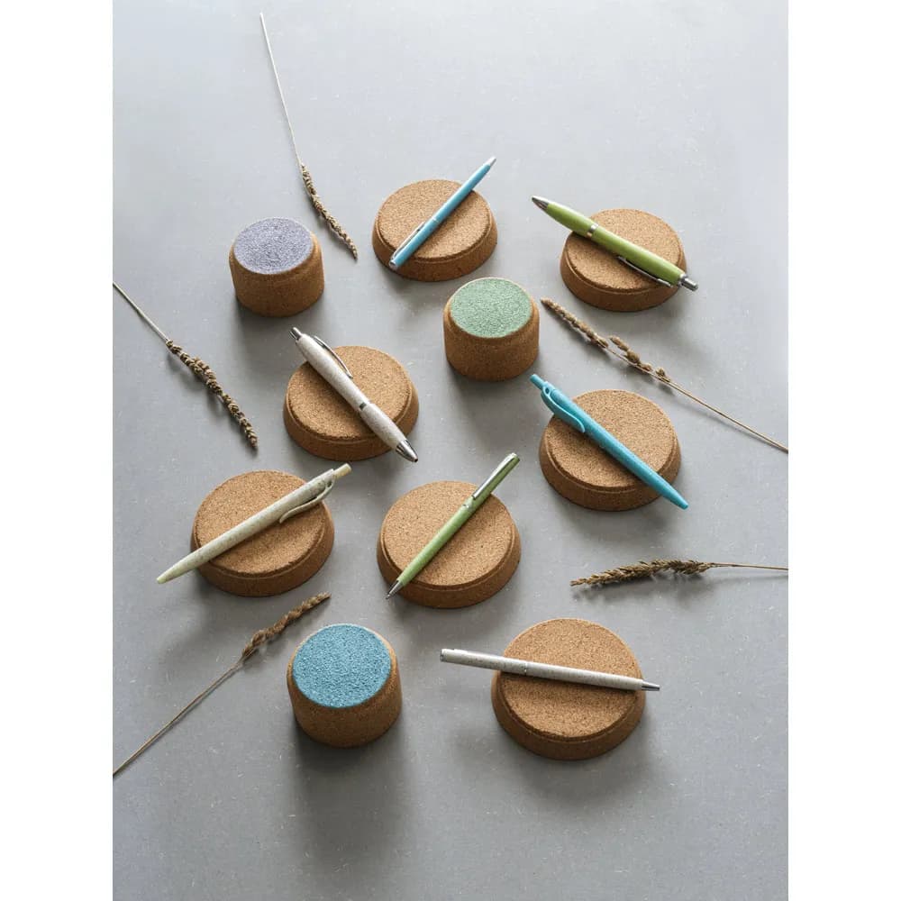 Kugelschreiber mit Weizenstrohfaser und ABS mit Drehmechanik - DEVIN - Hellgrün