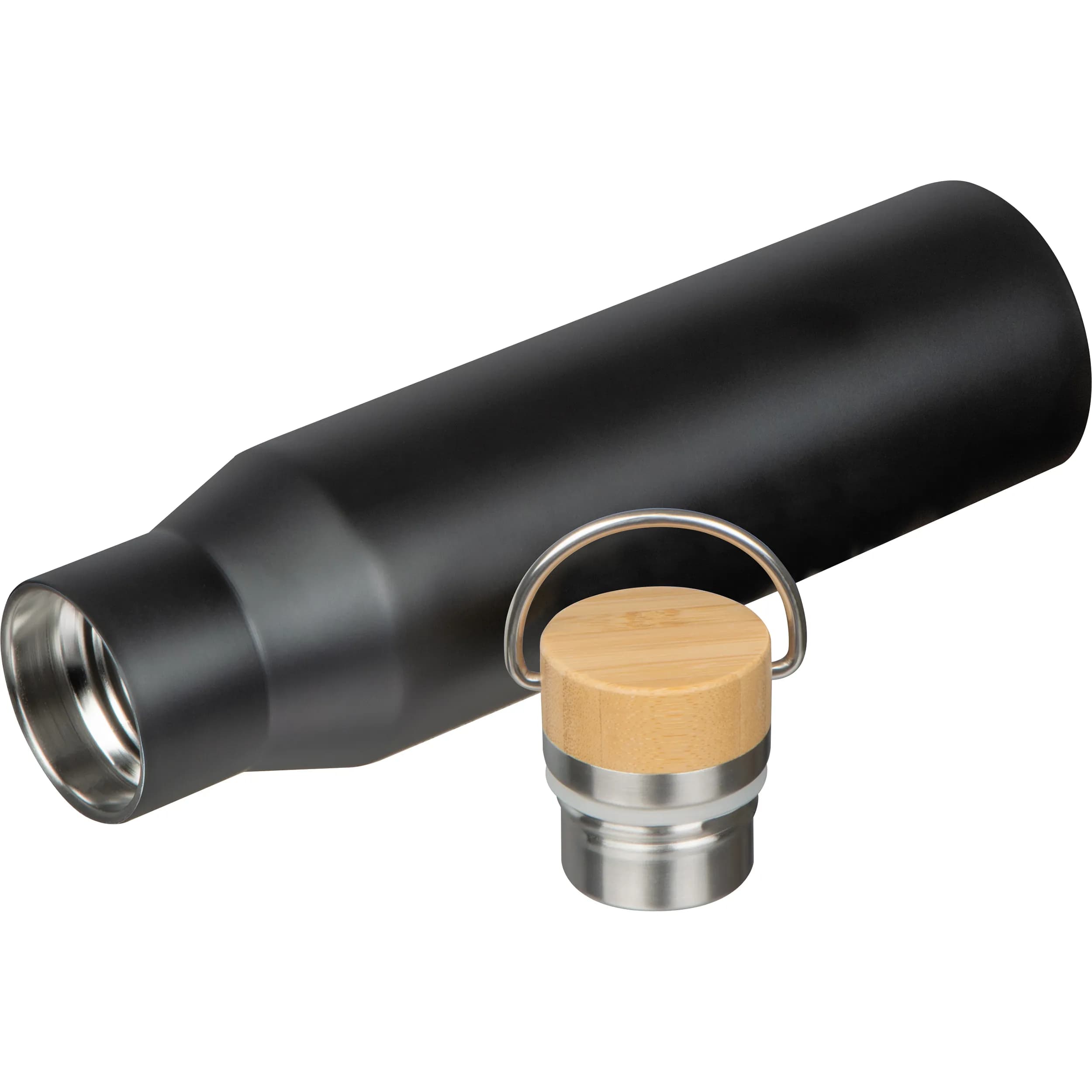 Vakuum Trinkflasche aus recyceltem Edelstahl MIRELLA - schwarz