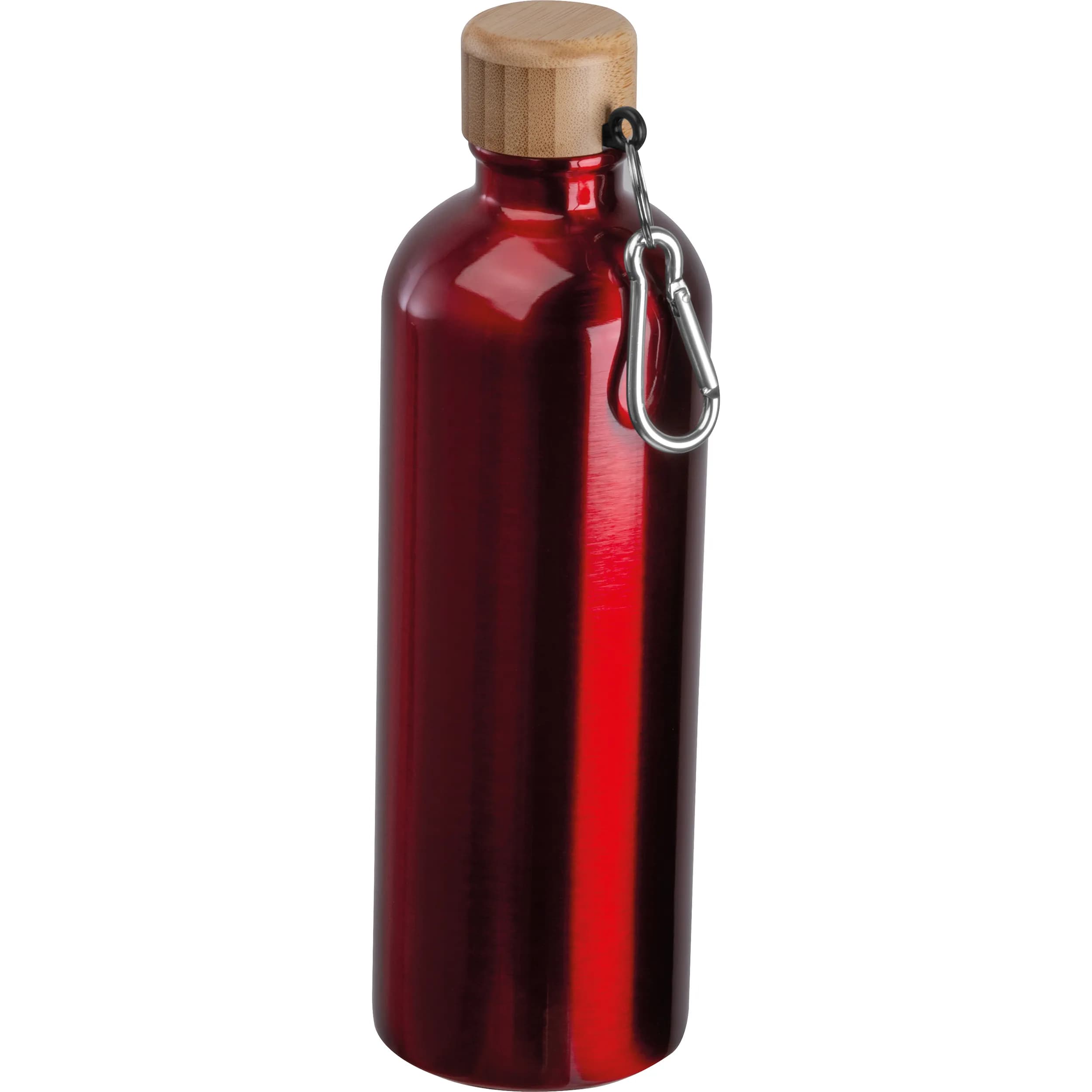 Edelstahltrinkflasche mit Karabiner, 750ml RUTH - rot