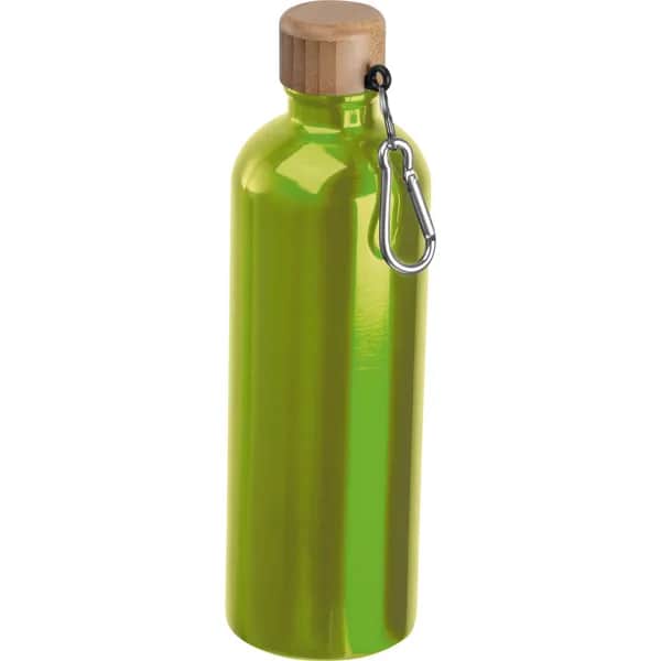 Edelstahltrinkflasche mit Karabiner, 750ml RUTH - apfelgrün