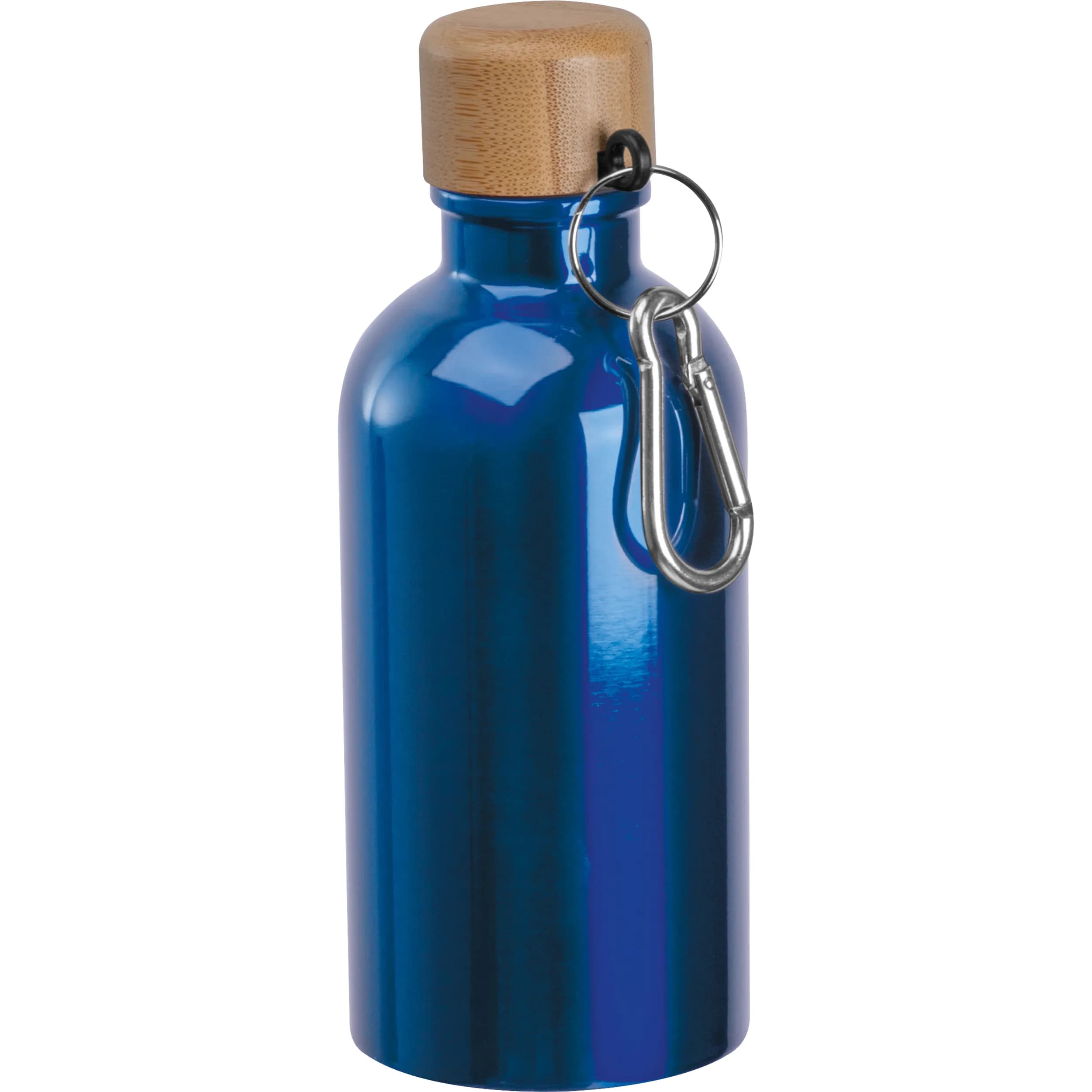 Edelstahltrinkflasche mit Karabiner, 400ml MARILYN - blau