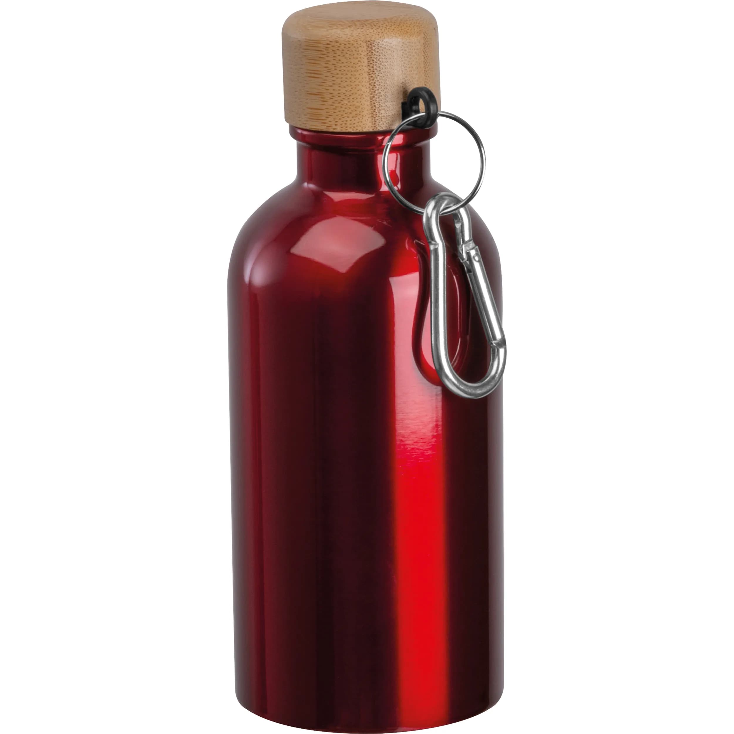 Edelstahltrinkflasche mit Karabiner, 400ml MARILYN - rot