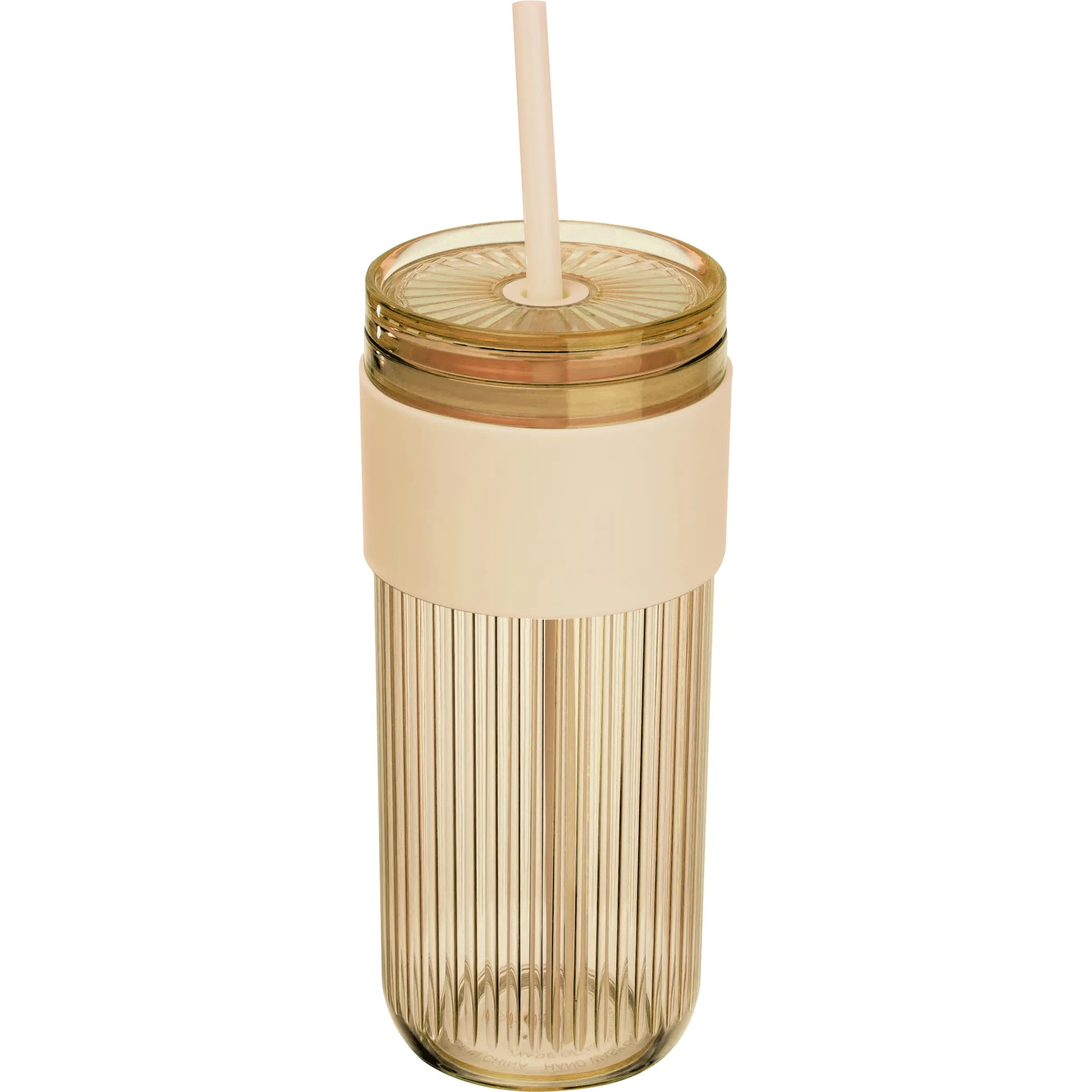 Becher mit Trinkhalm, 660ml SOLEDAD - beige