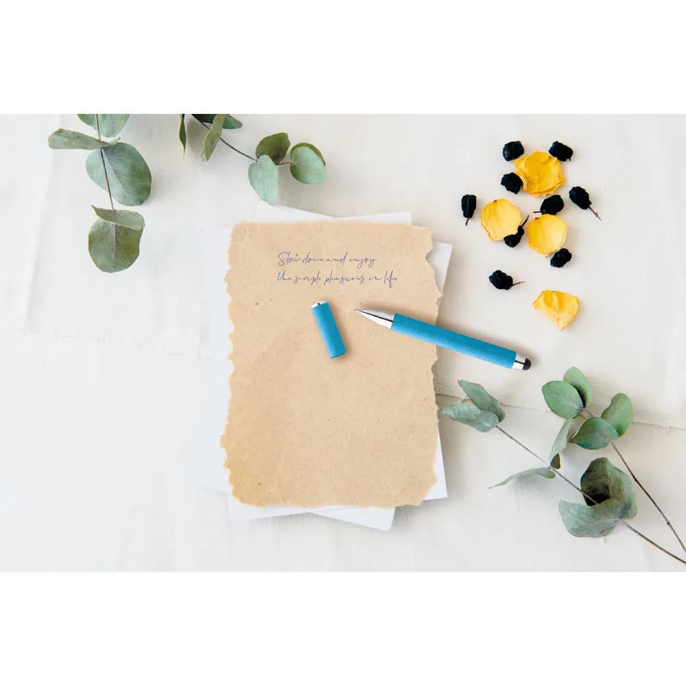 Kugelschreiber aus Kraftpapier und ABS mit Touchpen-Spitze - PAPYRUS - Grün