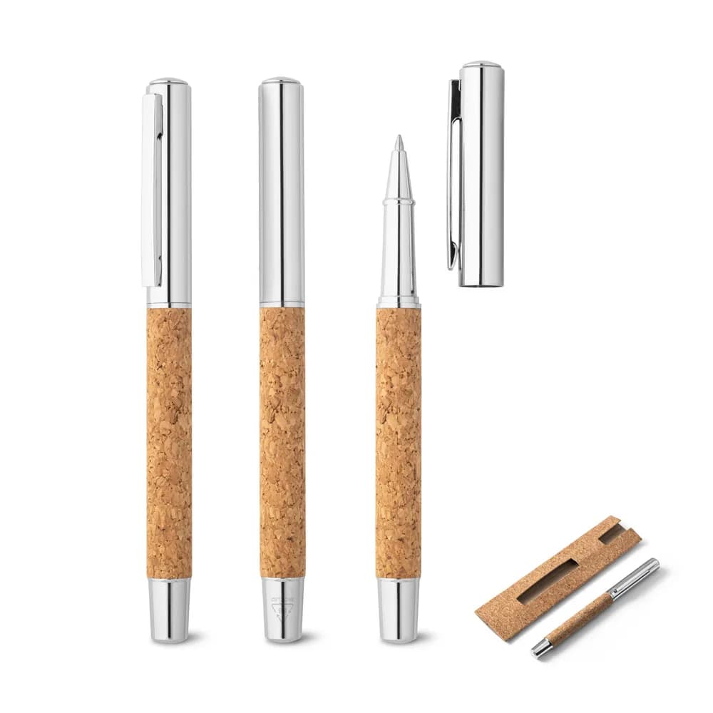Roller mit Körper aus rostfreiem Stahl (90% rSS) und Kork mit Clip - ANDREW - Natur