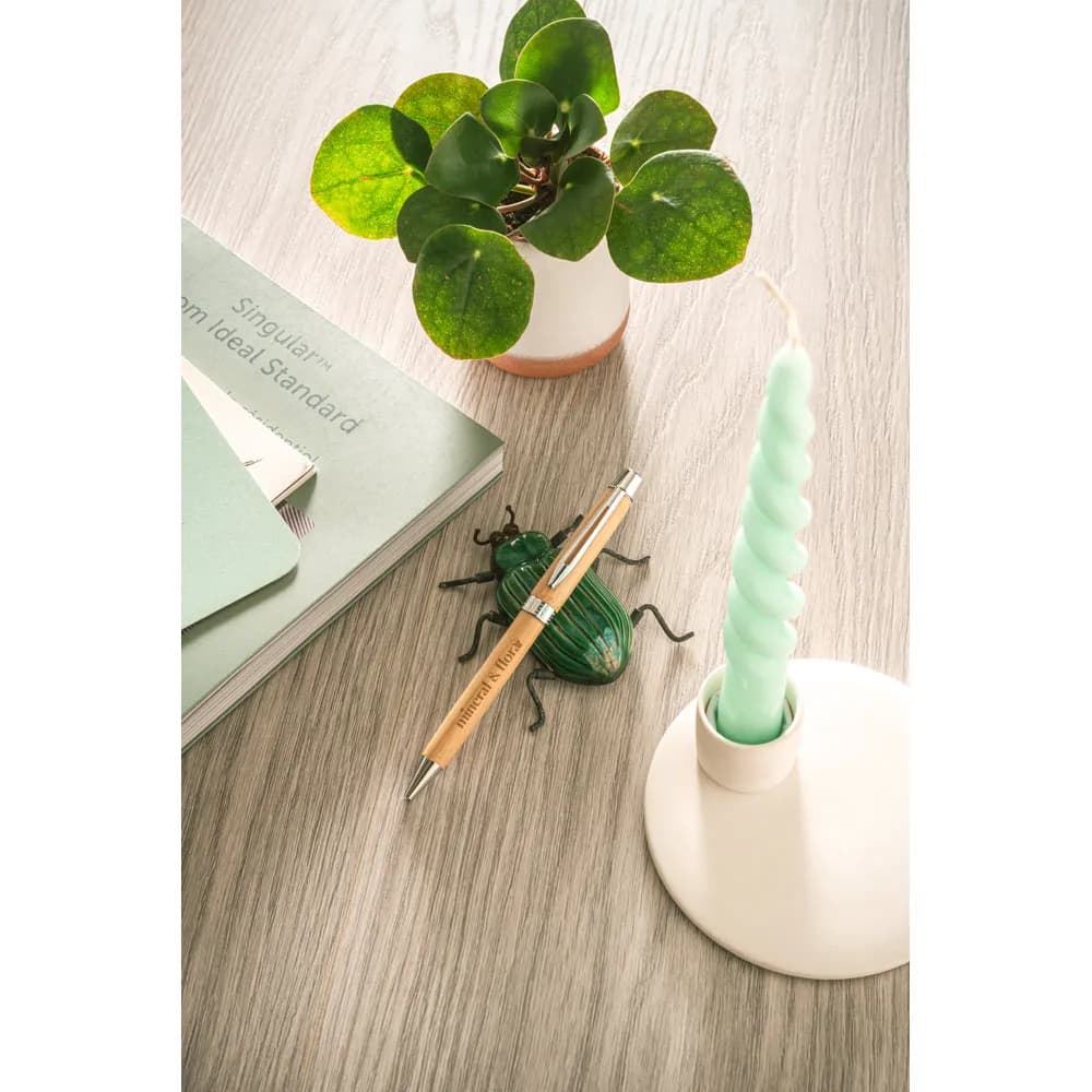 Kugelschreiber aus Bambus mit Clip und Drehmechanismus - BAHIA II - Natur