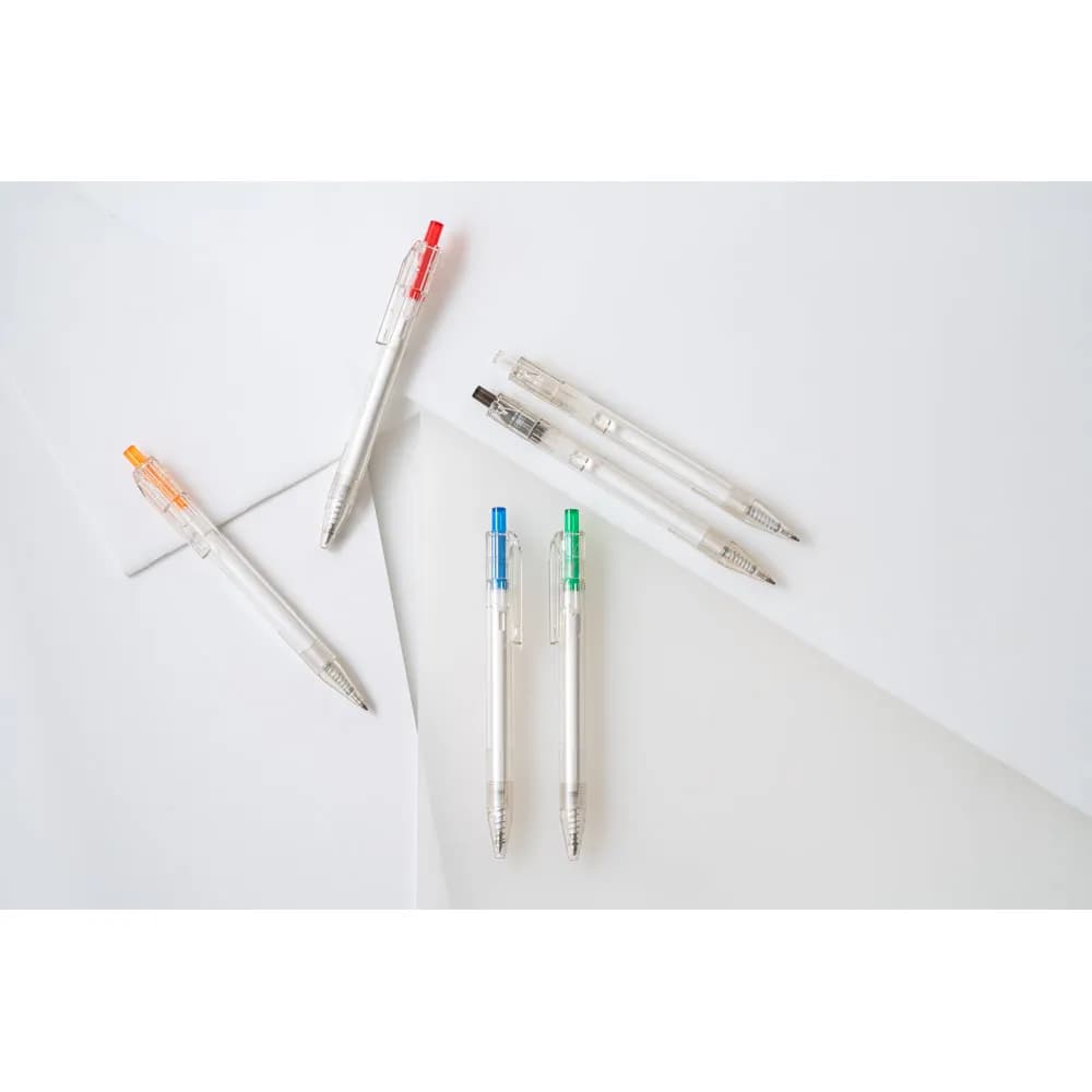 rPET-Kugelschreiber mit farbigem Knopf - HARLAN - Schwarz