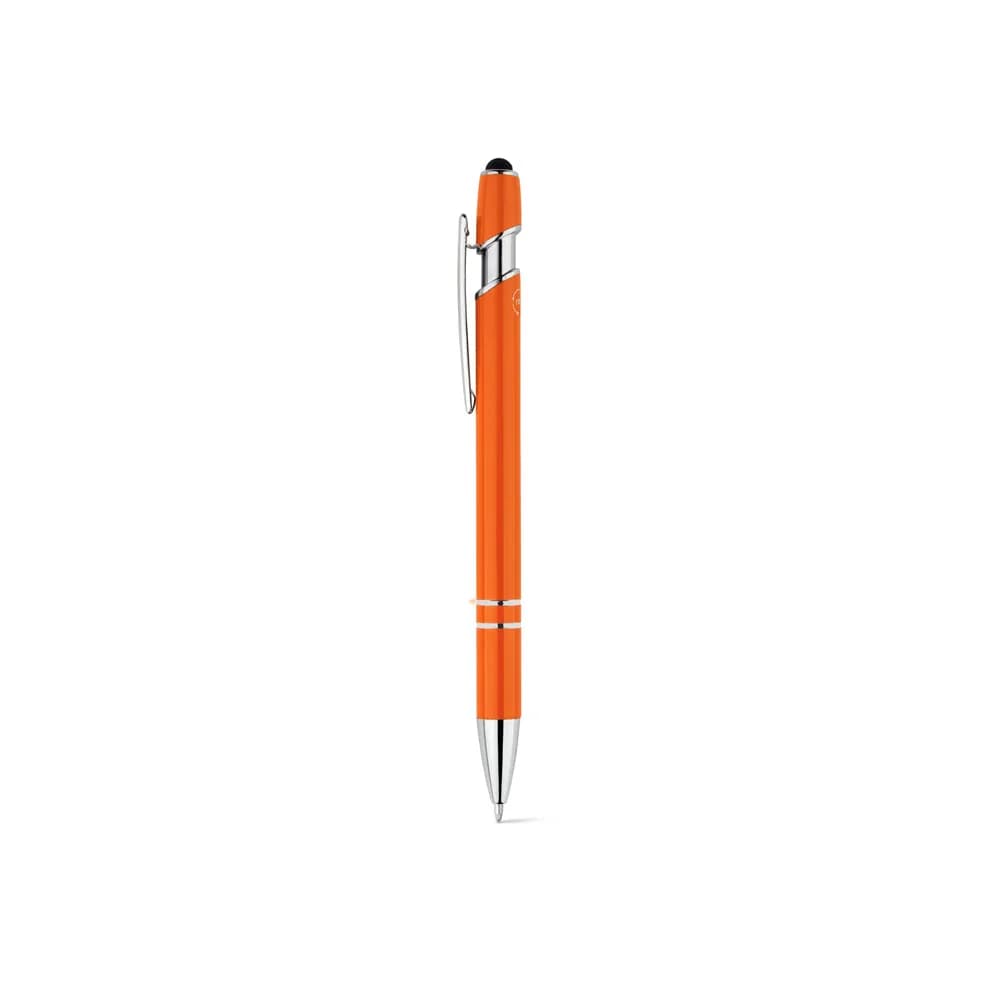 Kugelschreiber mit Gehäuse aus recyceltem Aluminium (100% rAL) und Touch-Pen Druckknopf - NEIL - Orange