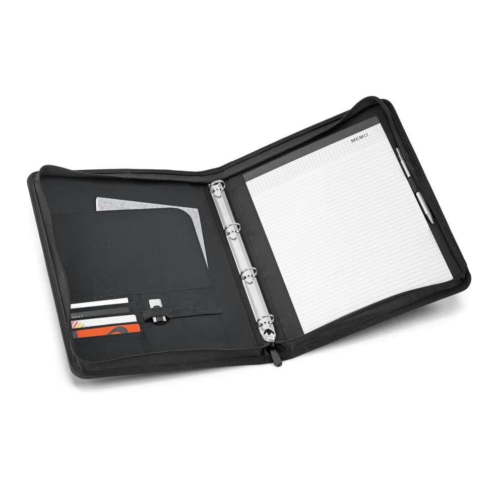 A4-Schreibmappe aus 600D mit linierte Seiten Schreibblock - AUSTER - Hellgrau