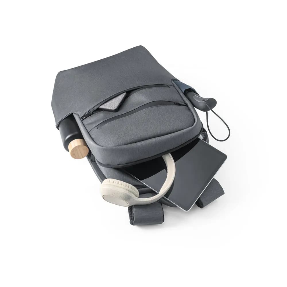 Wasserdichter Laptop-Rucksack 15 aus 2Tone-Nylon - BROOKLYN - Hellgrau