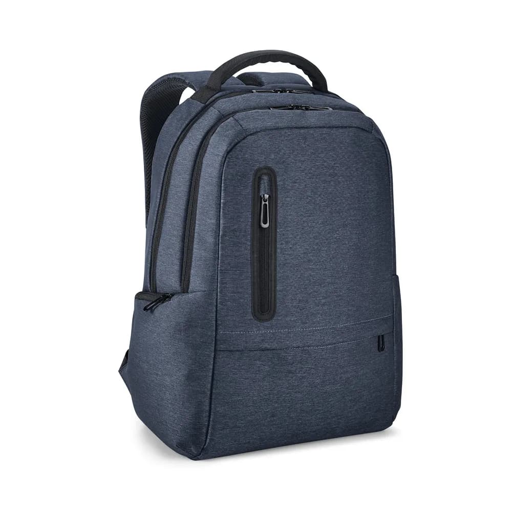 Wasserabweisender 2Tone-Laptop-Rucksack aus recyceltem Nylon mit 210D-Fach - RE-BOSTON - Blau