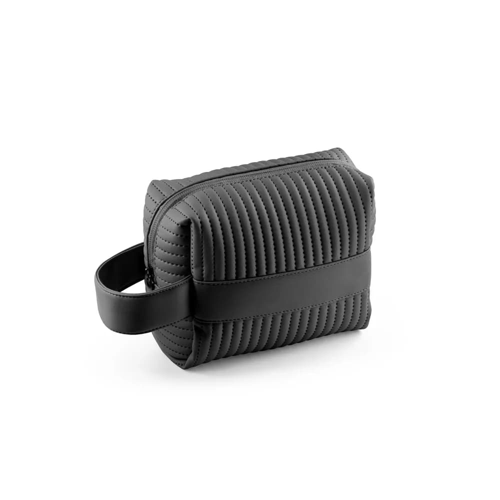 Kulturbeutel aus PU (21% recyceltes PU und 30% recyceltes Polyester) - GILI - Schwarz