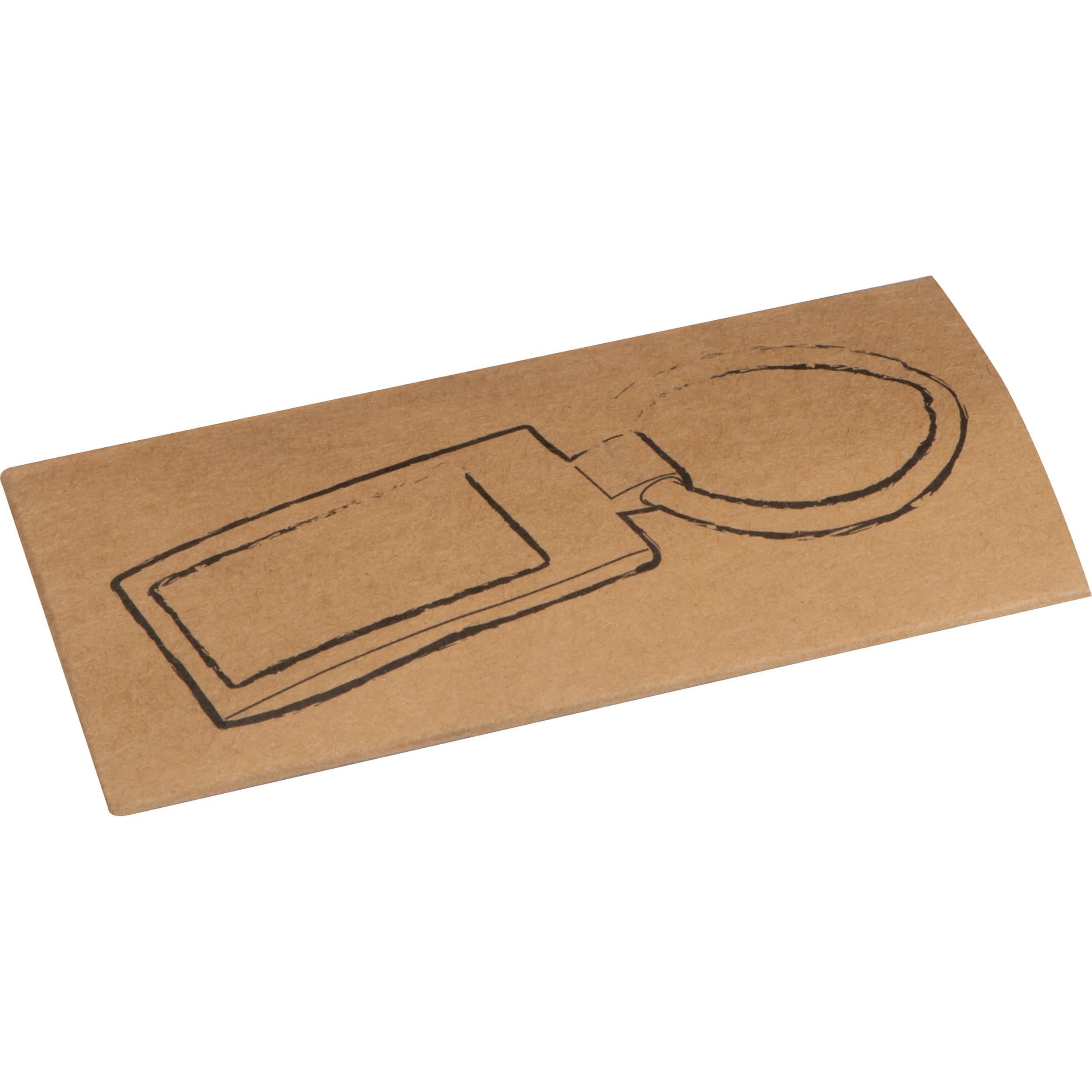 Metall Schlüsselanhänger, rechteckig NAOMI - grau