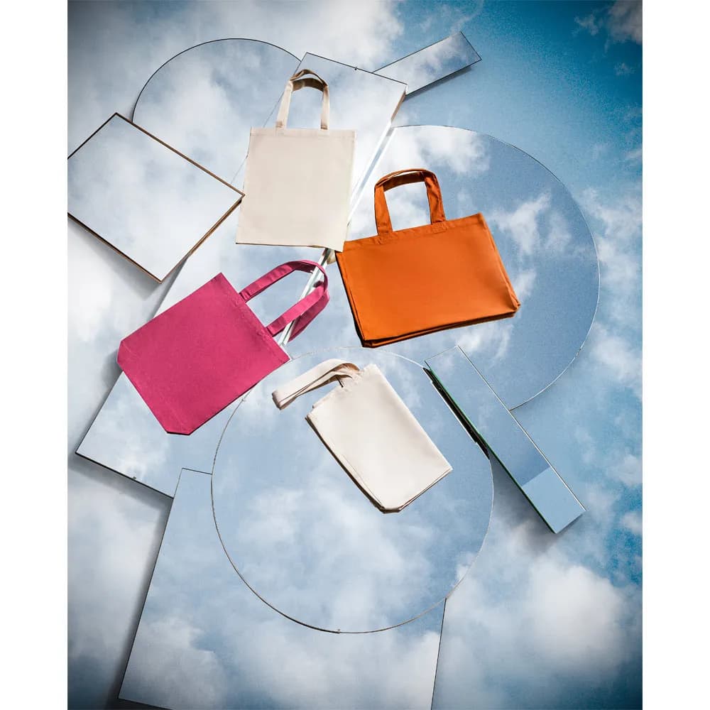 Tragetasche (220 g/ m²) aus Baumwolle (50%), recycelter Baumwolle (30%) und polyester (20% rPET) - MERIDA - Rosa