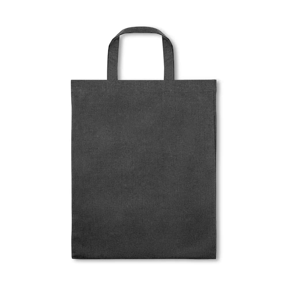 Faltbare Tasche aus Baumwolle (50%), receycelte Baumwolle (30%) und Polyester (20% rPET) (140 g/m²) - SIENA - Schwarz
