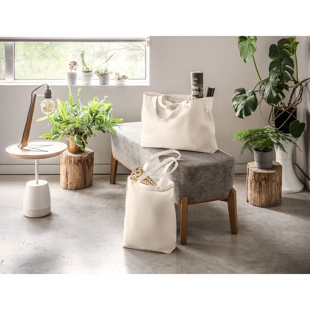 Tragetasche aus Baumwolle (50%), recycelter Baumwolle (30%) und polyester (20% rPET) (280 g/ m²) - PARMA - Naturhell