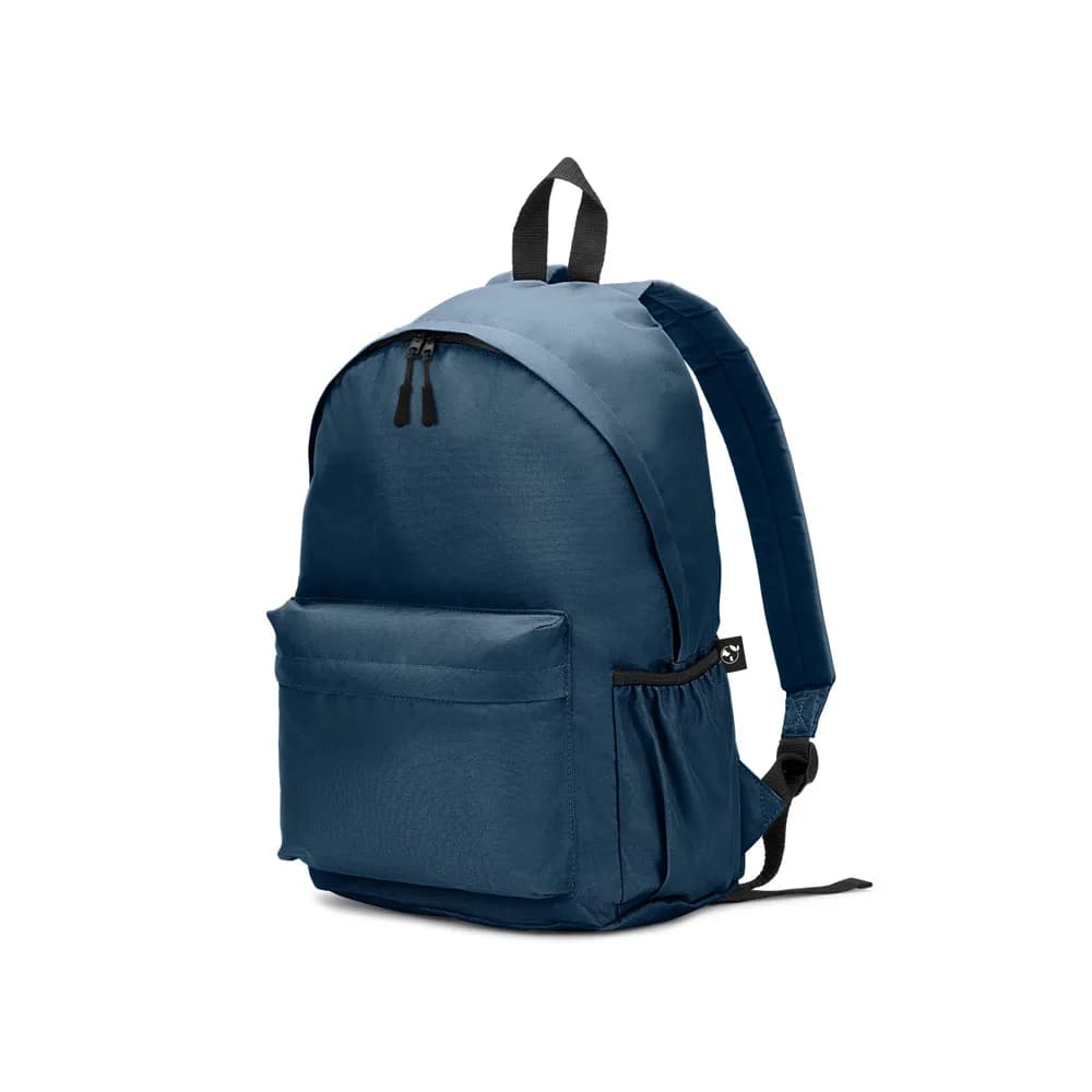 Klassischer Rucksack mit zeitlosem Design aus recyceltem 600D Polyester - ROSARIO - Blau