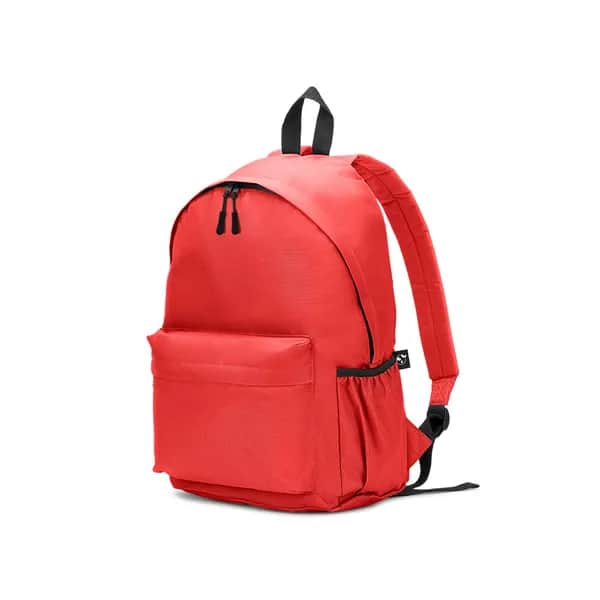 Klassischer Rucksack mit zeitlosem Design aus recyceltem 600D Polyester - ROSARIO - Rot
