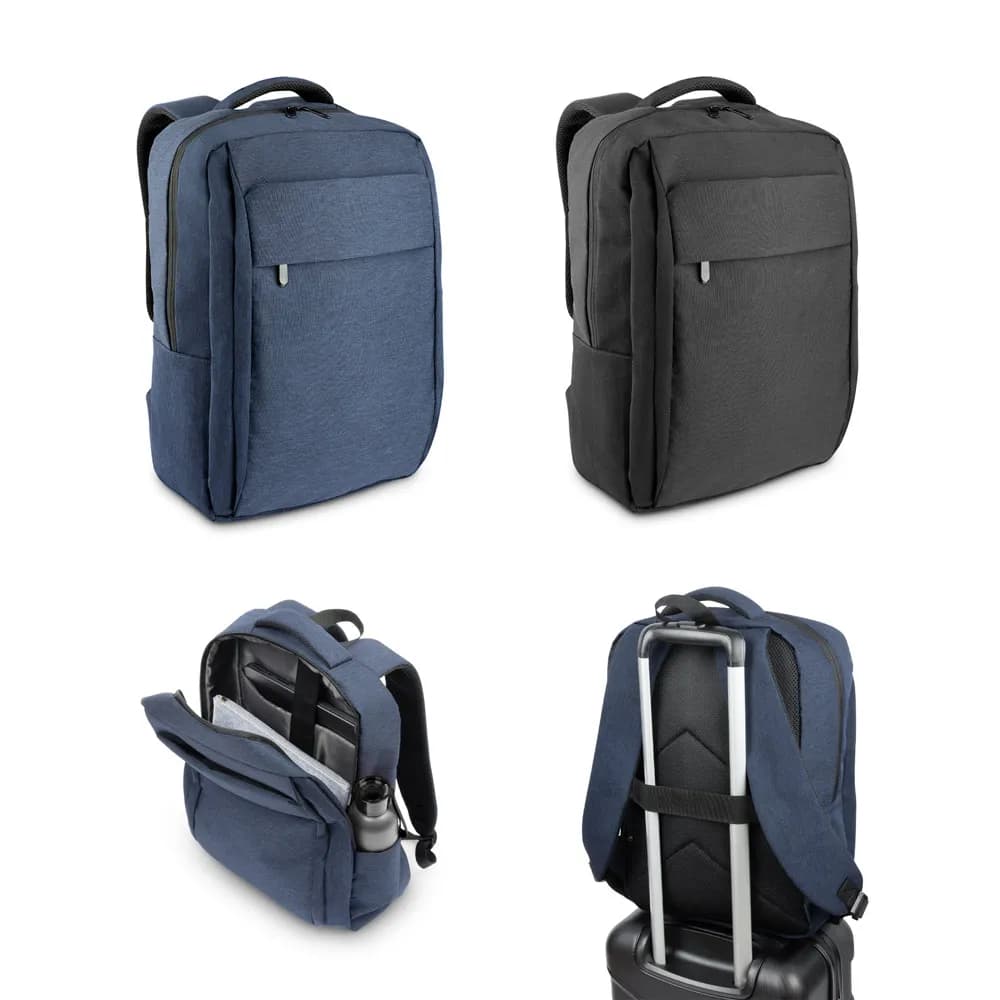 Gepolsterter Laptop-Rucksack aus 300D recyceltem hochdichtem Polyester und 210D recyceltem Polyesterfutter 15.6 - COVENTRY - Dunkelgrau