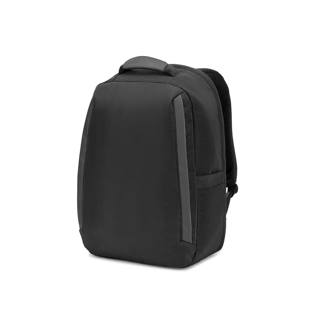 Diebstahlsicherer Rucksack aus Twill mit wasserabweisender Beschichtung und recyceltem 600D-Polyester für Laptops 173 - YANGON BPACK - Schwarz