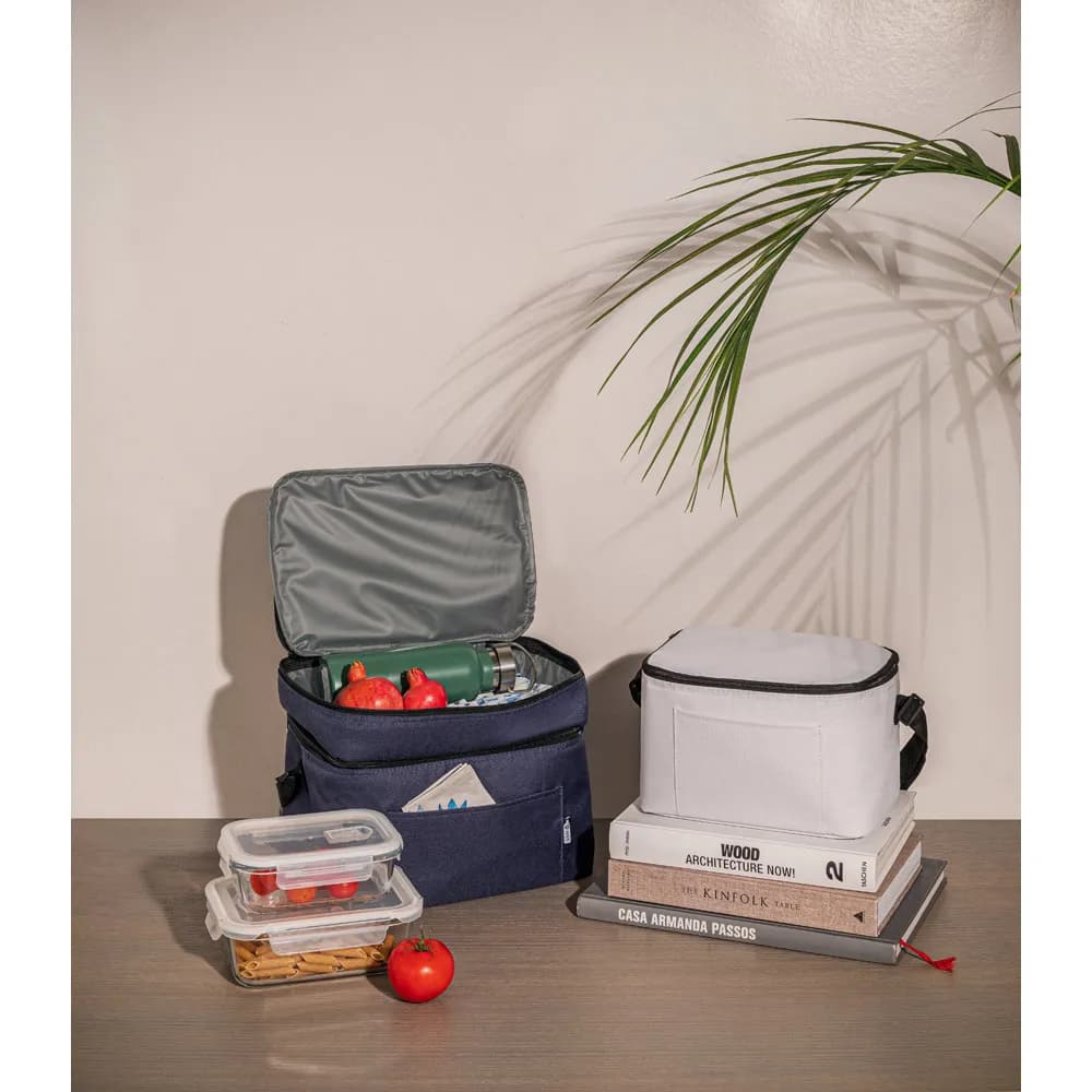 Kühltasche aus 600D, recyceltem Polyester, mit verstellbarem Gurtband 14 L - CANCUN LARGE - Schwarz