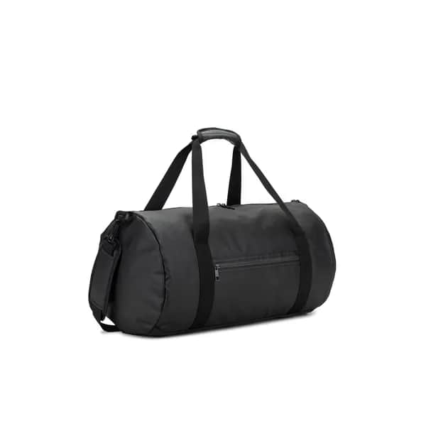 Sporttasche im Zylinder-Format aus hochdichtem, recyceltem 600D-Polyester mit Seitenfach für Schuhe - OSASCO SPORT - Schwarz