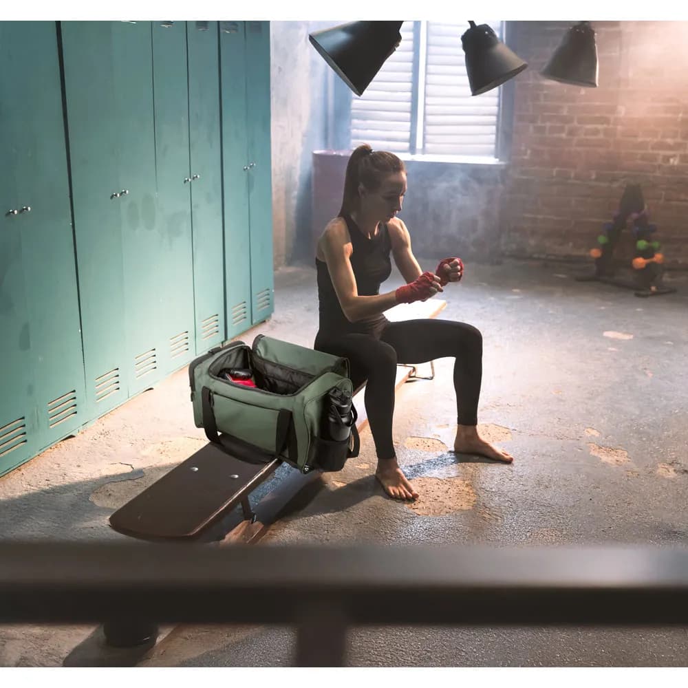 Sporttasche aus recyceltem 600D Polyester - FARO - Schwarz