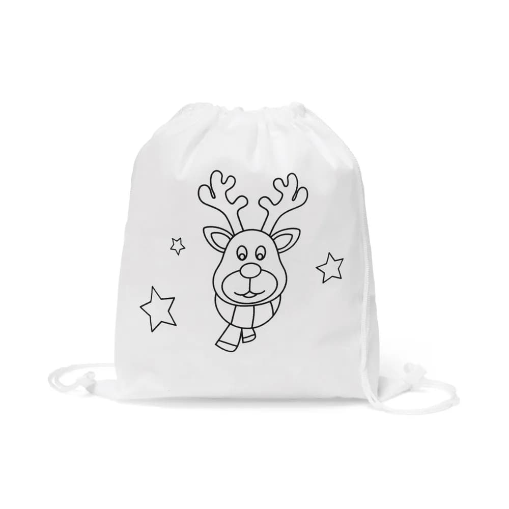 Weihnachtlicher Turnbeutel zum bemalen - GLENCOE - Weiß